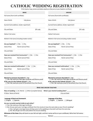 Wedding Registration Form — page 1